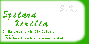 szilard kirilla business card